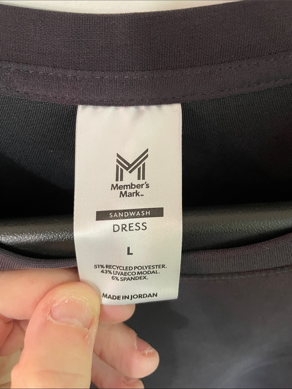 Member's Mark Charcoal Sandwash T-shirt Style Short Sleeve Dress with pockets L - Picture 2 of 7